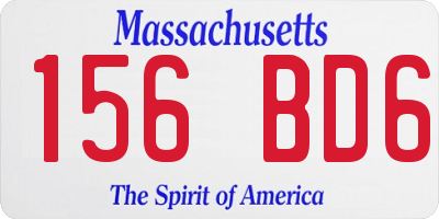 MA license plate 156BD6