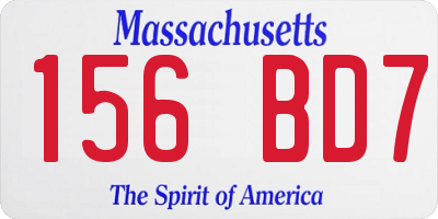 MA license plate 156BD7