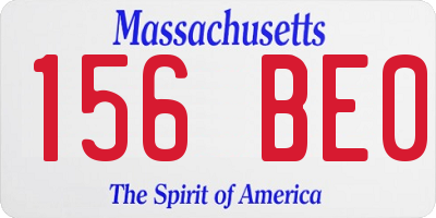 MA license plate 156BE0
