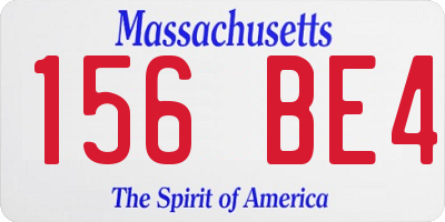 MA license plate 156BE4