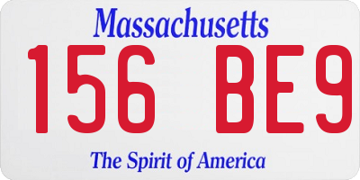 MA license plate 156BE9