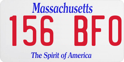 MA license plate 156BF0