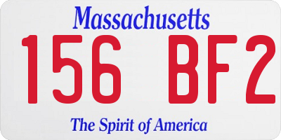 MA license plate 156BF2