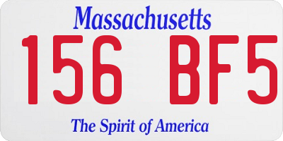 MA license plate 156BF5