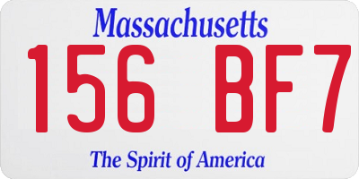 MA license plate 156BF7
