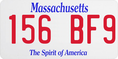 MA license plate 156BF9