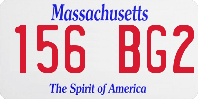 MA license plate 156BG2