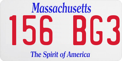 MA license plate 156BG3