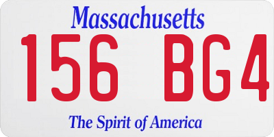MA license plate 156BG4