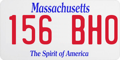 MA license plate 156BH0