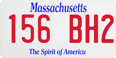 MA license plate 156BH2