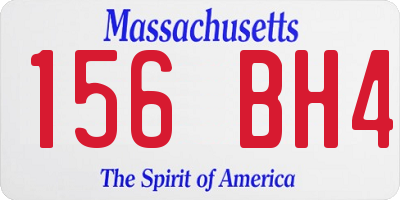 MA license plate 156BH4