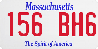 MA license plate 156BH6