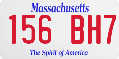 MA license plate 156BH7