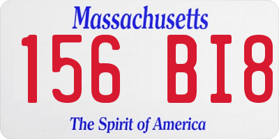 MA license plate 156BI8