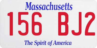 MA license plate 156BJ2