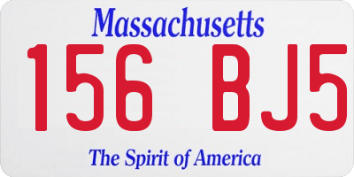 MA license plate 156BJ5