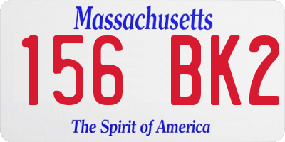 MA license plate 156BK2