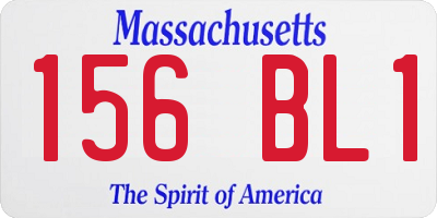 MA license plate 156BL1