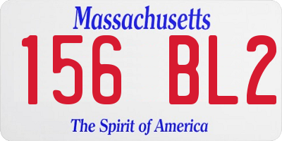 MA license plate 156BL2