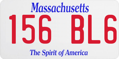 MA license plate 156BL6