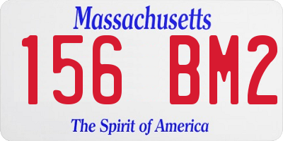 MA license plate 156BM2