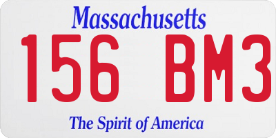 MA license plate 156BM3