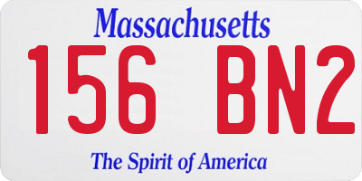 MA license plate 156BN2
