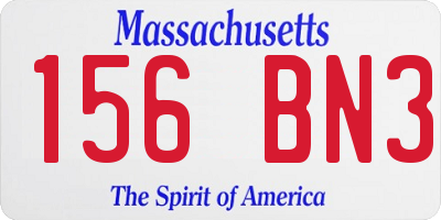 MA license plate 156BN3