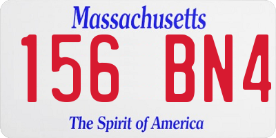 MA license plate 156BN4