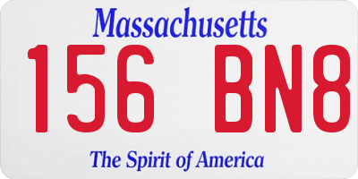 MA license plate 156BN8