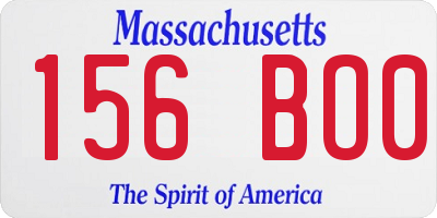 MA license plate 156BO0