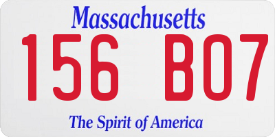 MA license plate 156BO7