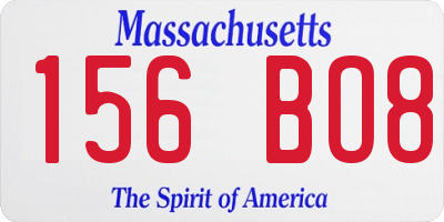 MA license plate 156BO8
