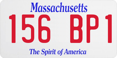 MA license plate 156BP1