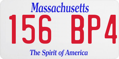 MA license plate 156BP4