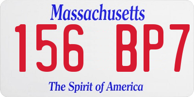 MA license plate 156BP7