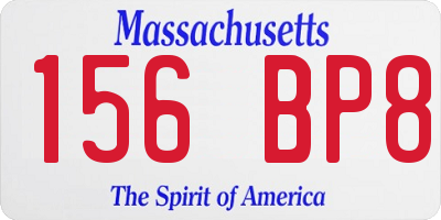 MA license plate 156BP8
