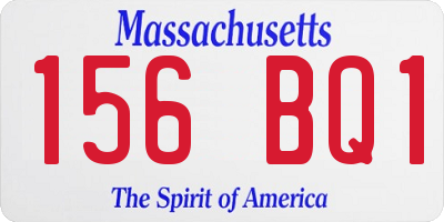 MA license plate 156BQ1