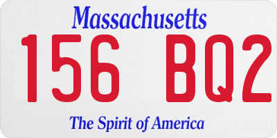 MA license plate 156BQ2