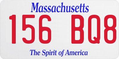 MA license plate 156BQ8