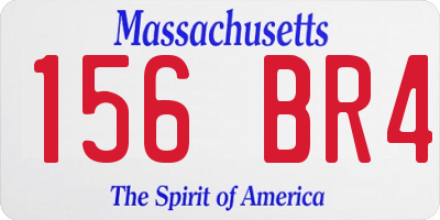 MA license plate 156BR4