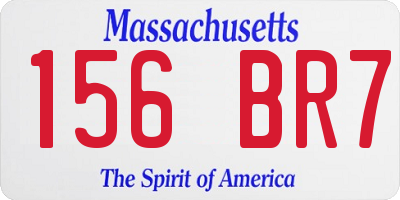 MA license plate 156BR7