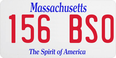 MA license plate 156BS0