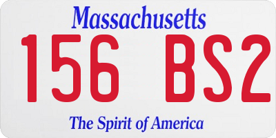 MA license plate 156BS2