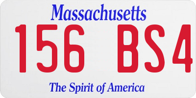 MA license plate 156BS4