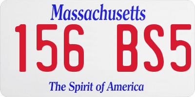 MA license plate 156BS5