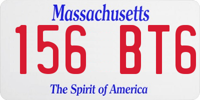MA license plate 156BT6