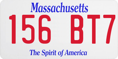 MA license plate 156BT7