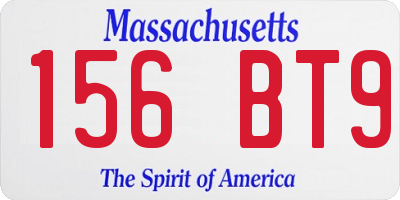 MA license plate 156BT9